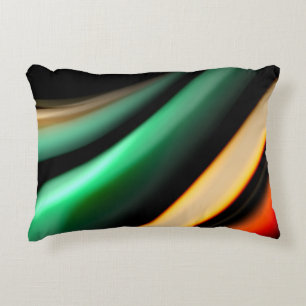 Cojín Decorativo Líneas suaves de seda abstractas sobre negro, mult