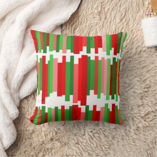 Cojín Decorativo Líneas vagabundas - Rojo y Verde