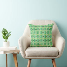 Cojín Decorativo Líneas verdes y cajas