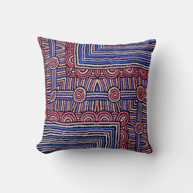 Cojín Decorativo Líneas y círculos abstractos (Anverso)