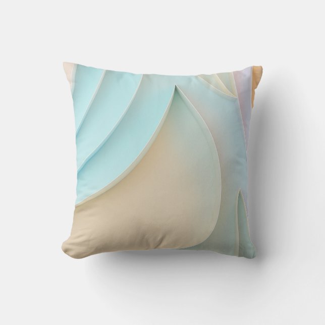 Cojín Decorativo Líneas y formularios curvados en pasteles con espa (Anverso)