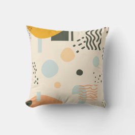 Cojín Decorativo Líneas y puntos con círculos sobre blanco roto