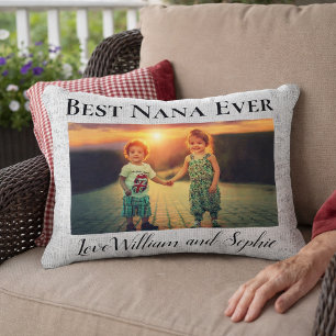 Cojín Decorativo Lino Personalizado Mejor Nana del Mundo Foto