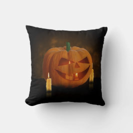 Cojín Decorativo Linterna de calabaza de Halloween con velas