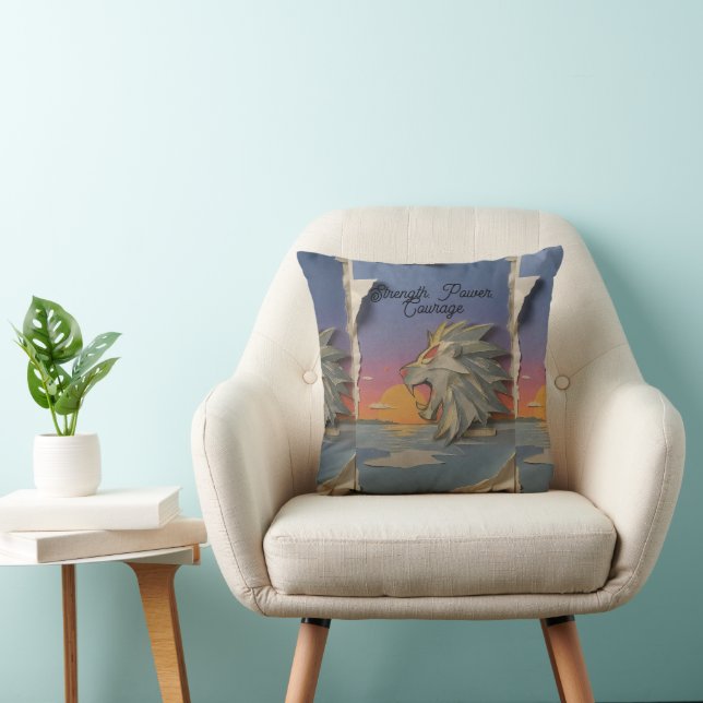 Cojín Decorativo Lion Papercut Decorative Throw Pillow (Silla)