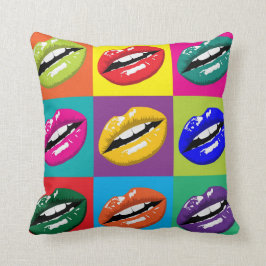 Cojín Decorativo Lips Pop Art Cuadrados Gran Imprimir