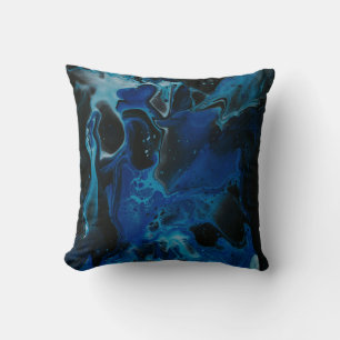 Cojín Decorativo Líquido psicodélico azul oscuro