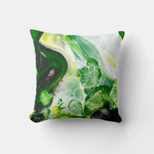 Cojín Decorativo Líquido verde y blanco