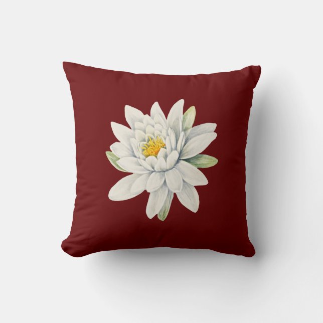 Cojín Decorativo Lirio de agua blanco (Anverso)