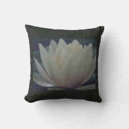 Cojín Decorativo Lirio de agua de la flor de Lotus blanco