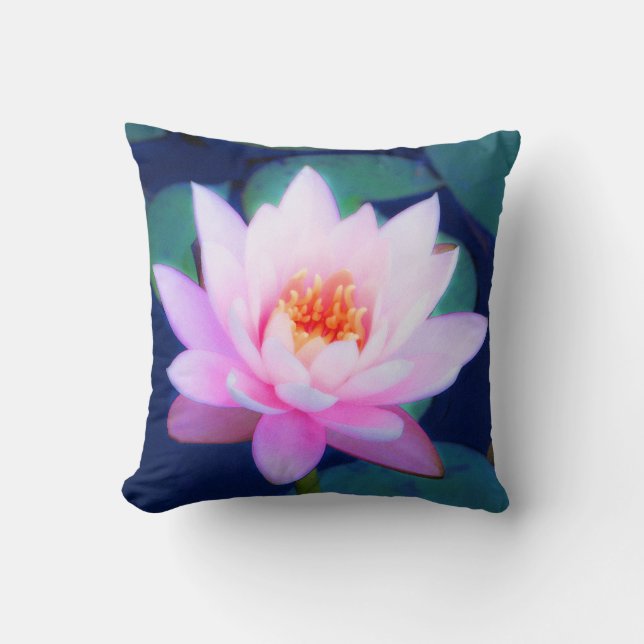 Cojín Decorativo Lirio de agua rosado (Anverso)