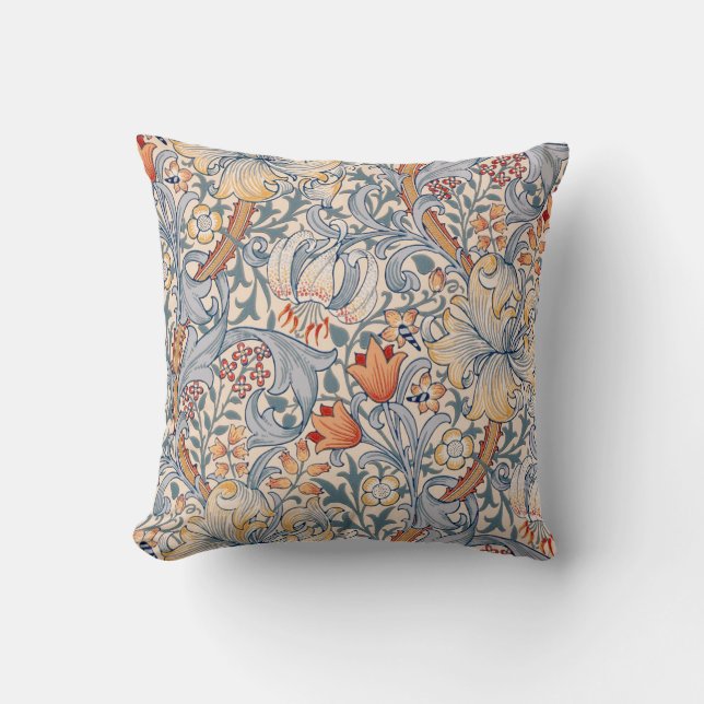 Cojín Decorativo Lirio dorado, William Morris (Anverso)