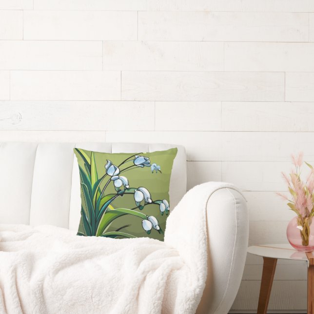 Cojín Decorativo Lirio encantador: Delicada danza de la serenidad d (Sofá)