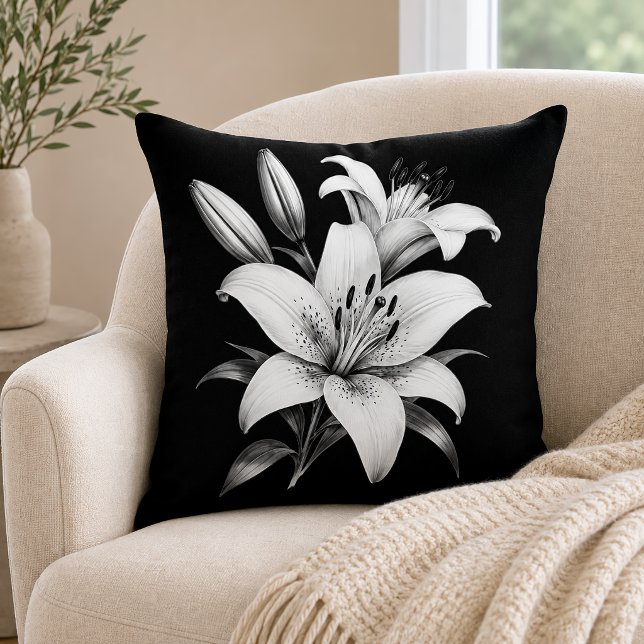Cojín Decorativo Lirio monocromo (Subido por el creador)