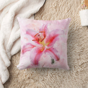 Cojín Decorativo Lirio Stargazer acuarela - wb 01