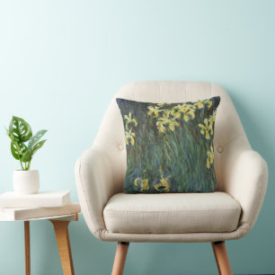 Cojín Decorativo Lirios amarillos por Claude Monet, Arte fino vinta