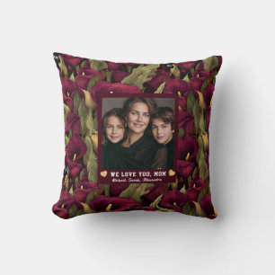 Cojín Decorativo Lirios Calla Feliz Cumpleaños Mamá Decoración de G