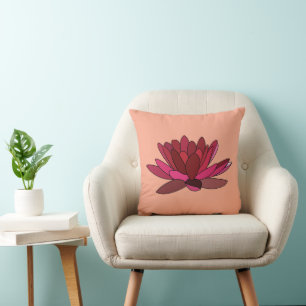 Cojín Decorativo Lirios de agua rosados rojos