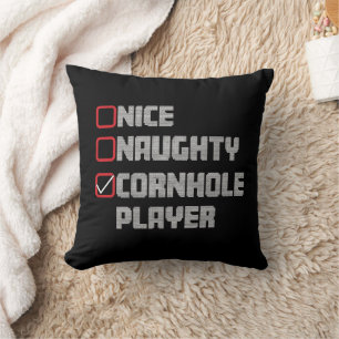 Cojín Decorativo Lista de jugadores de Cornhole agradables y travie