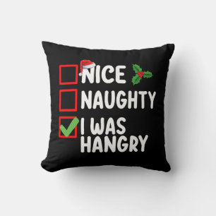 Cojín Decorativo Lista de Navidad de Nice Naughty Estaba Hambriento