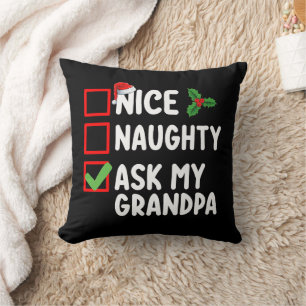 Cojín Decorativo Lista de Navidad Familia Simpático Travieso Pregún