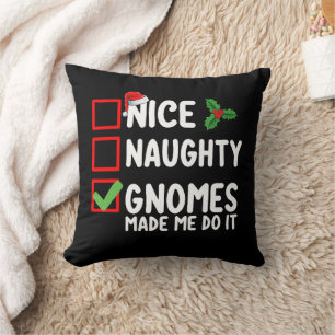 Cojín Decorativo Lista de Navidad: Gnominos buenos y malos me hicie