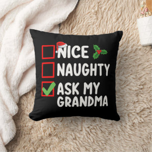 Cojín Decorativo ListaDeNavidadFamiliaBuenaMalaPregúntaleAmiAbuela