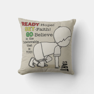 Cojín Decorativo ¡Listo, Set, Ve A Creer!