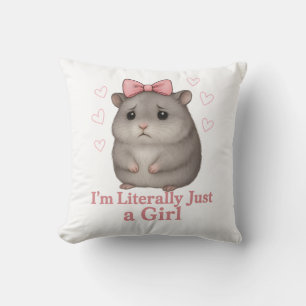 Cojín Decorativo Literalmente Soy Solo una Chica Hamster Triste Div