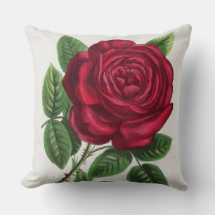 Cojín Decorativo Litografía de rosa antigua, François-Frédéric Grob