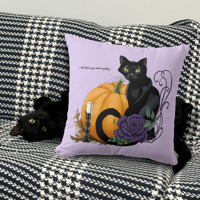 Cojín Decorativo Little Black Cat (Subido por el creador)