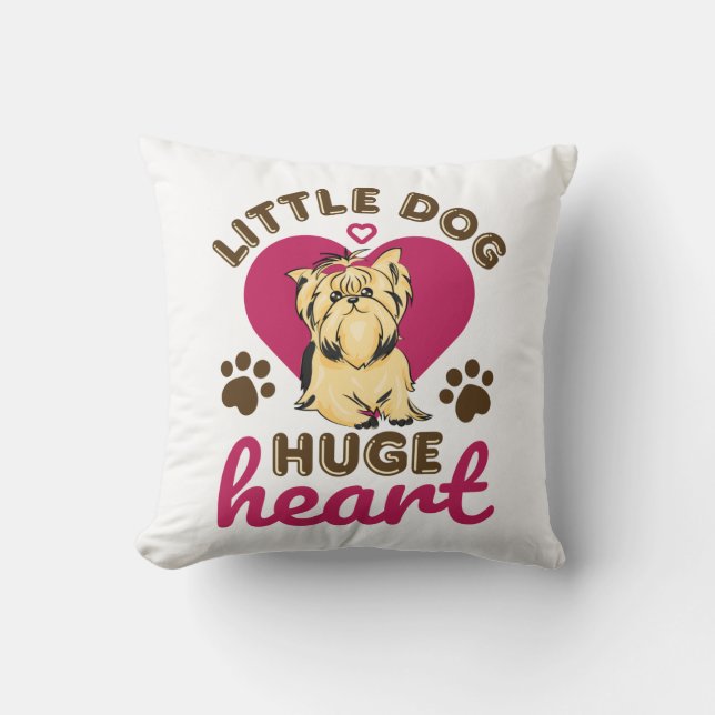Cojín Decorativo Little Dog Enorme Heart Yorkshire Terrier Yorkie (Anverso)