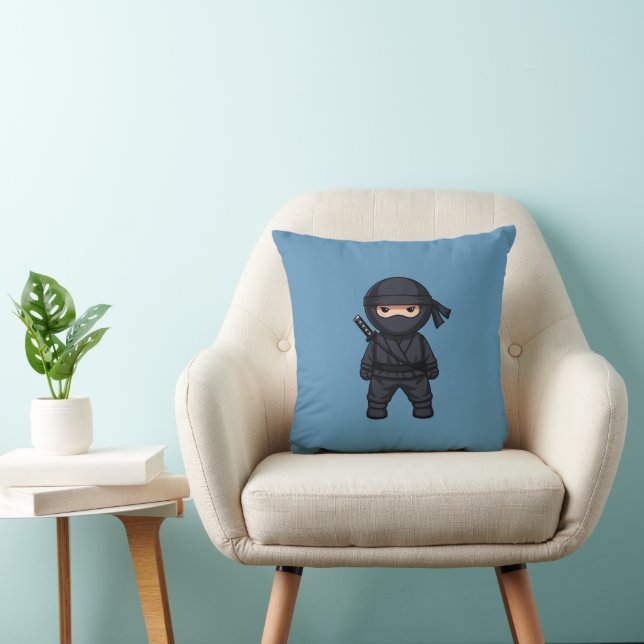Cojín Decorativo Little Ninja Warrior on Blue (Silla)