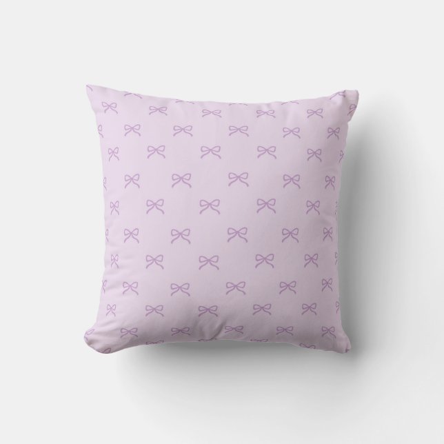 Cojín Decorativo Little Purple Bow Feminine Pastel & Coquette  (Anverso)