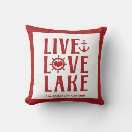 Cojín Decorativo Live Love Lake - Barco Náutico Día de San Valentín
