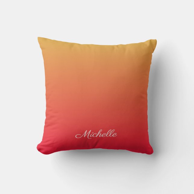 Cojín Decorativo Llama personalizada roja y amarilla oscura (Anverso)