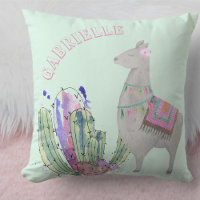 Llama y Corazones de Cactus - Personalizado Pastel