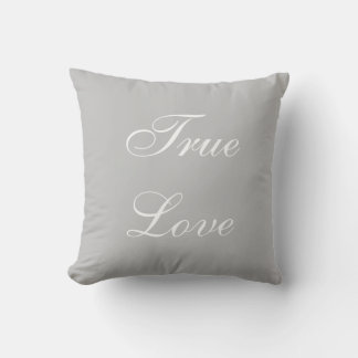 Cojín Decorativo Llamada de amor elegante en caligrafía blanca sobr
