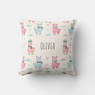 Cojín Decorativo Llamas Alpacas Coloridas Lindas