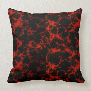Cojín Decorativo Llamas rojas y negras manchadas vibrantes