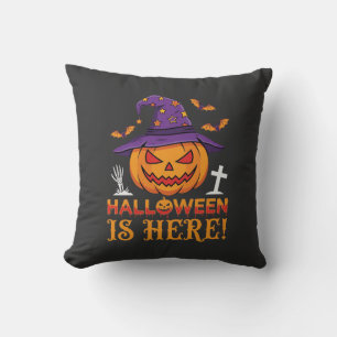Cojín Decorativo Llega Halloween Bruja Calabaza Vector