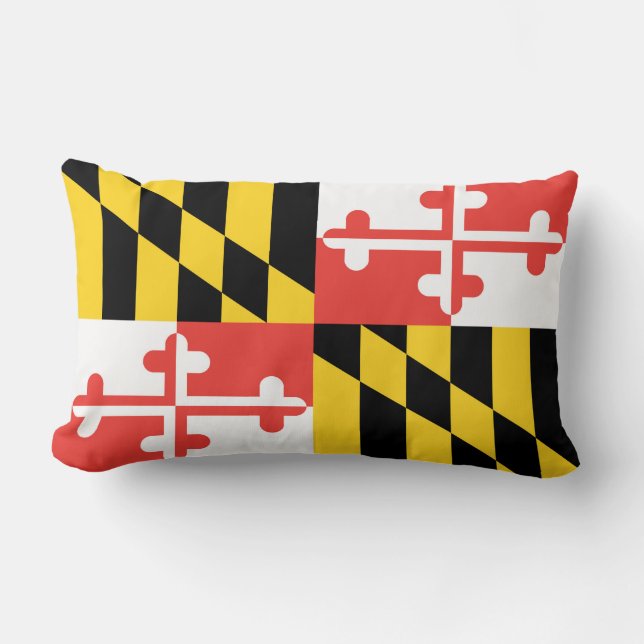 Cojín decorativo lleno de la bandera de Maryland (Anverso)