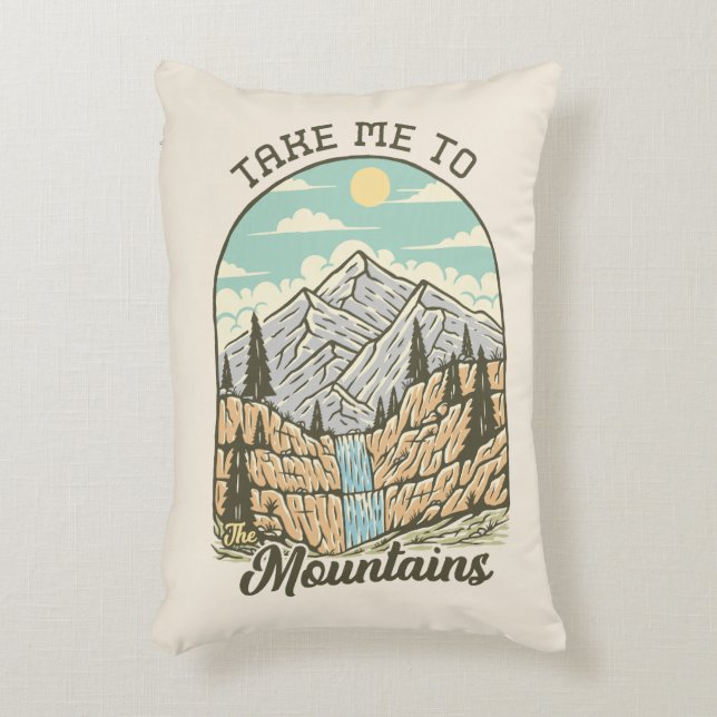 Cojín Decorativo Llévame a las montañas (Frente (Vertical))