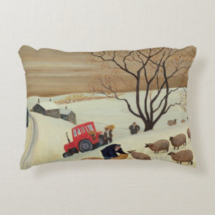 Cojín Decorativo Llevar el heno las ovejas por el tractor