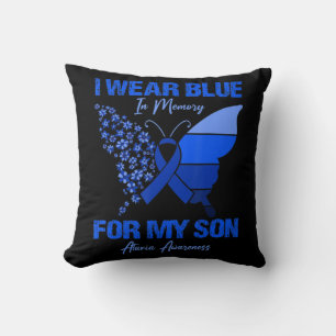Cojín Decorativo Llevo Azul En Memoria Para Mi Hijo Conciencia De A