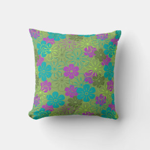 Cojín Decorativo Lluvia de Flores Hawaiano Floral Retro