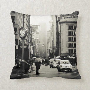 Cojín Decorativo Lluvia en New York City - estilo del vintage