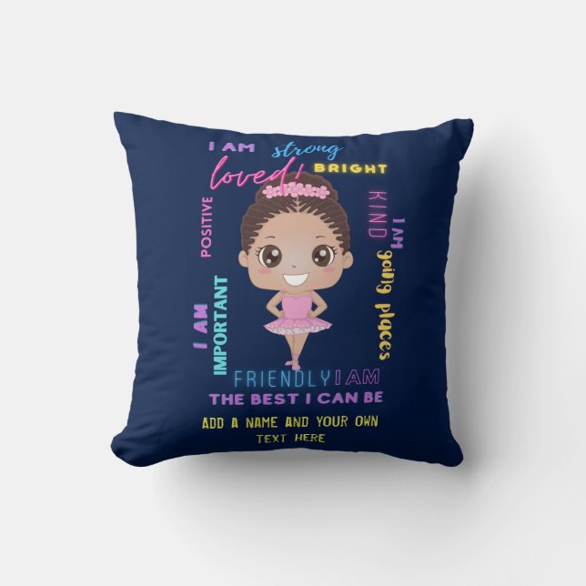 Cojín Decorativo Lo estoy - Chicas positivos afirmaciones Ballerina (Anverso)