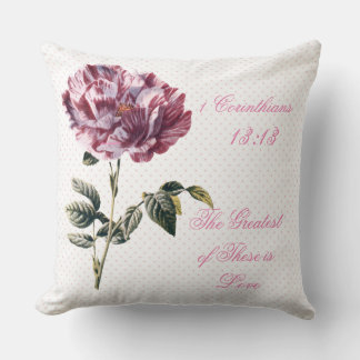 Cojín Decorativo Lo más grande es el amor Floral Polka Pillow