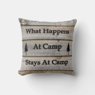 Cojín Decorativo Lo que pasa en el campamento se queda en el campam